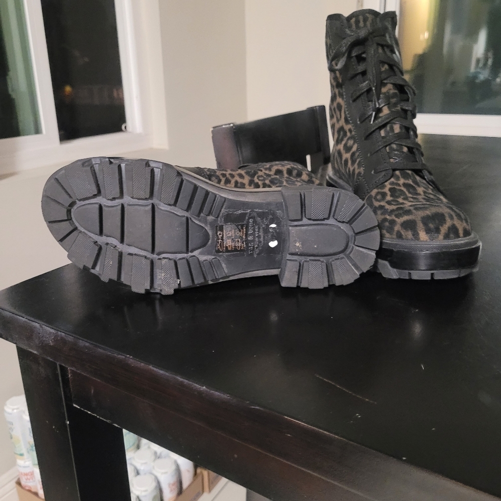 Rag & Bone Olive Leppard combat boots